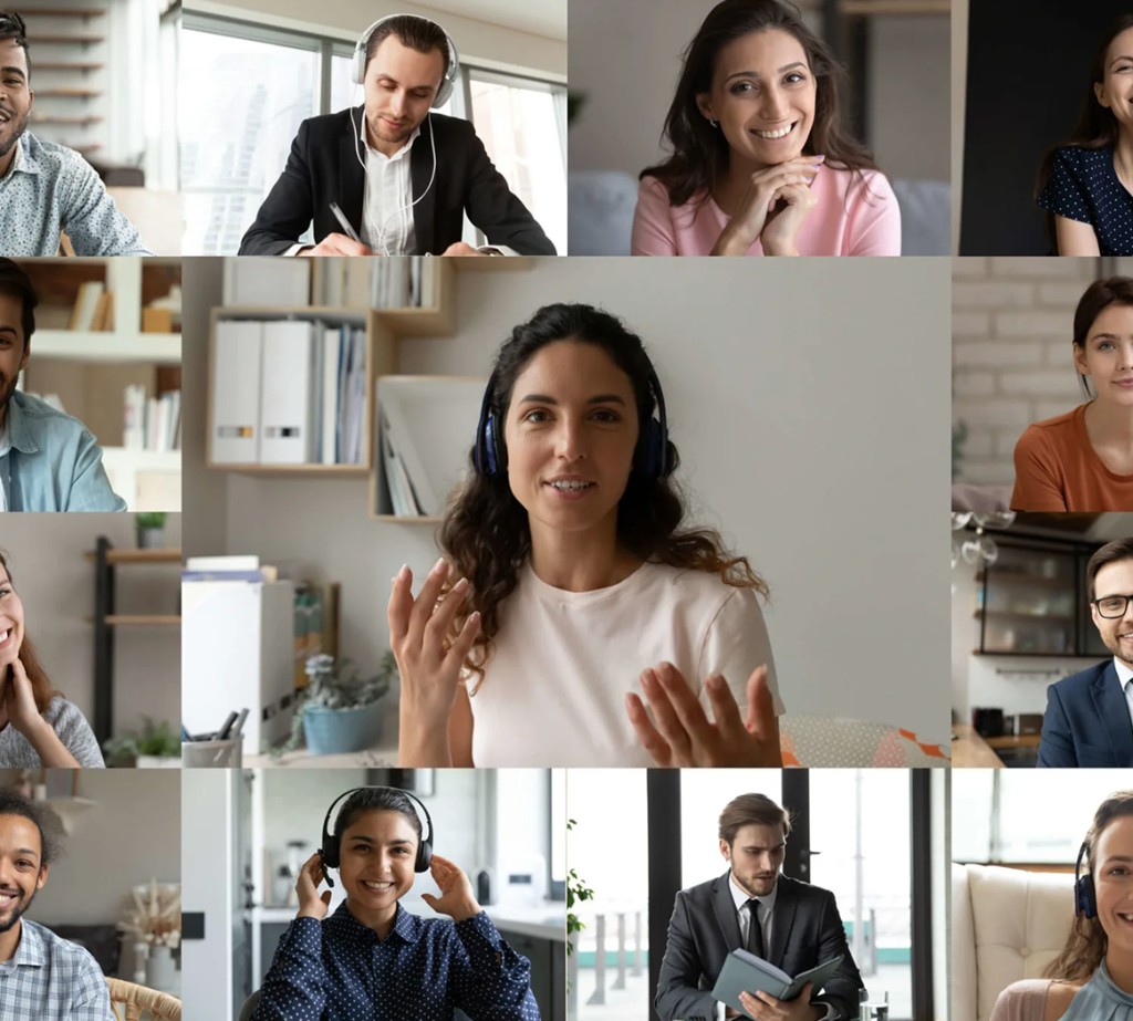 Diverse team on a video call